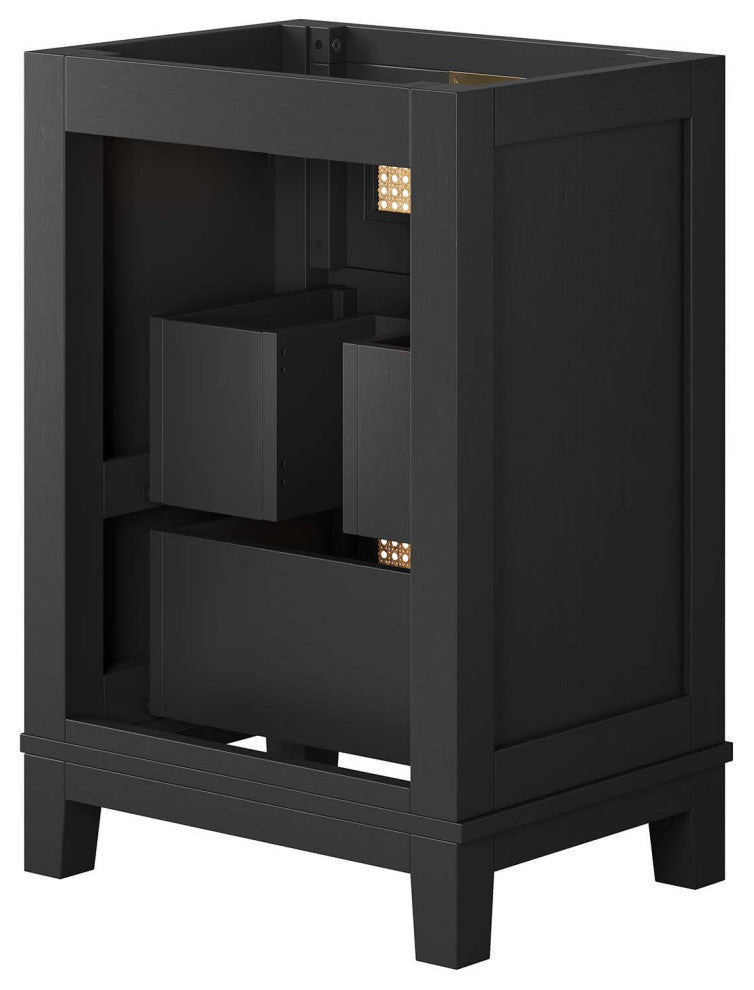 Dixie 24" Solid Wood Bathroom Vanity Cabinet, Sink Basin Not Included, Black