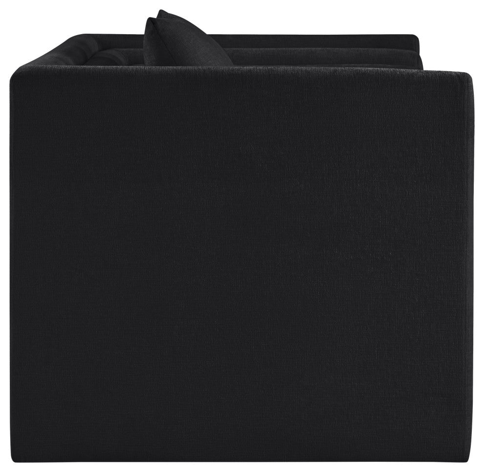 Everett Upholstered Chair, Black, Chenille Fabric