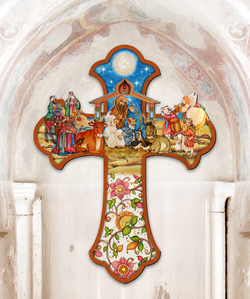 Nativity Wooden Cross
