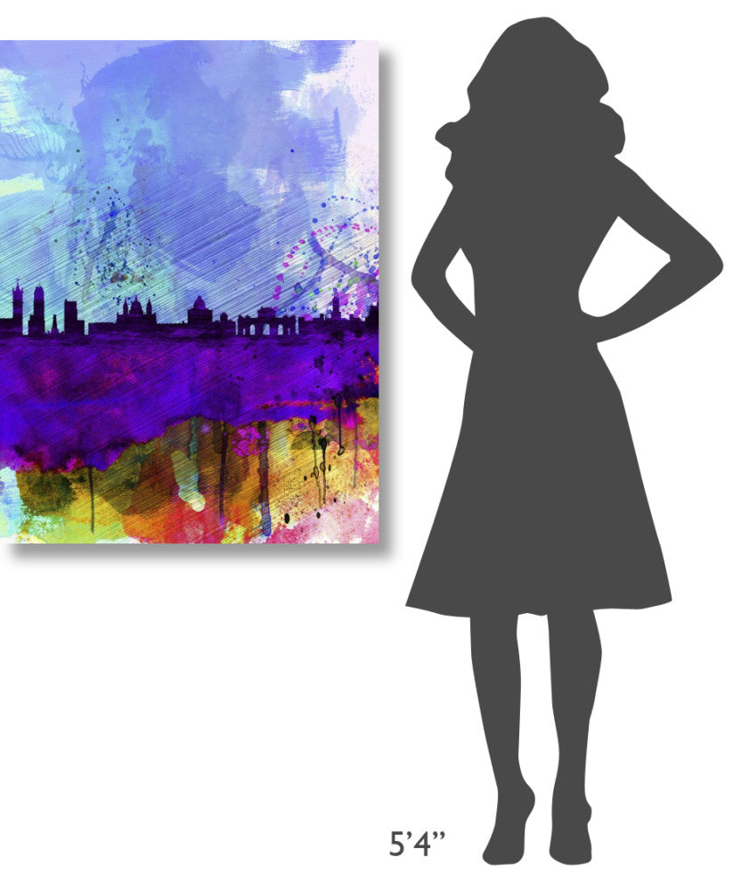 "Madrid Watercolor Skyline" Fine Art Print