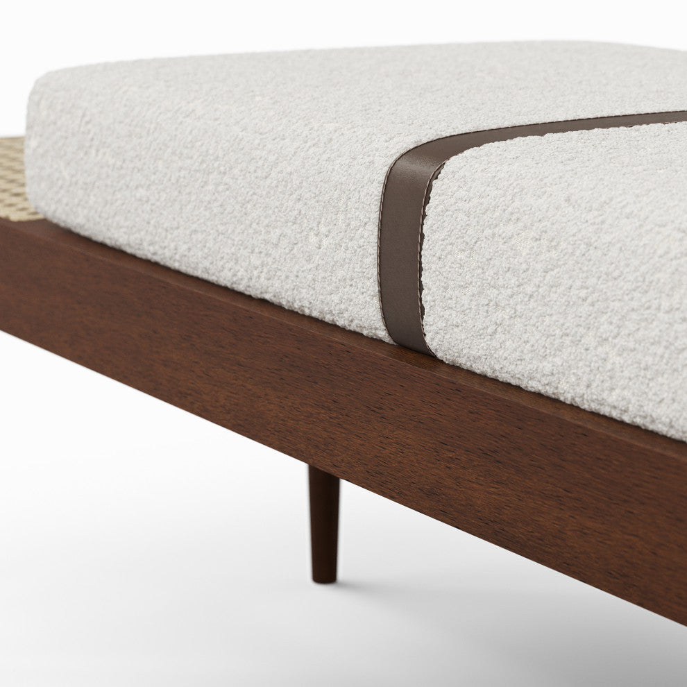 Bello Bench, Noodles Natural Upholstery, Neutral Brown, Natural Frame
