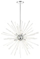 Polished Chrome Sparkling, Mid Century Modern, Foyer Pendant Chandelier