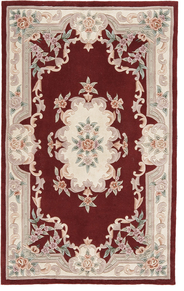 New Aubusson, Burgundy, 5'x8'