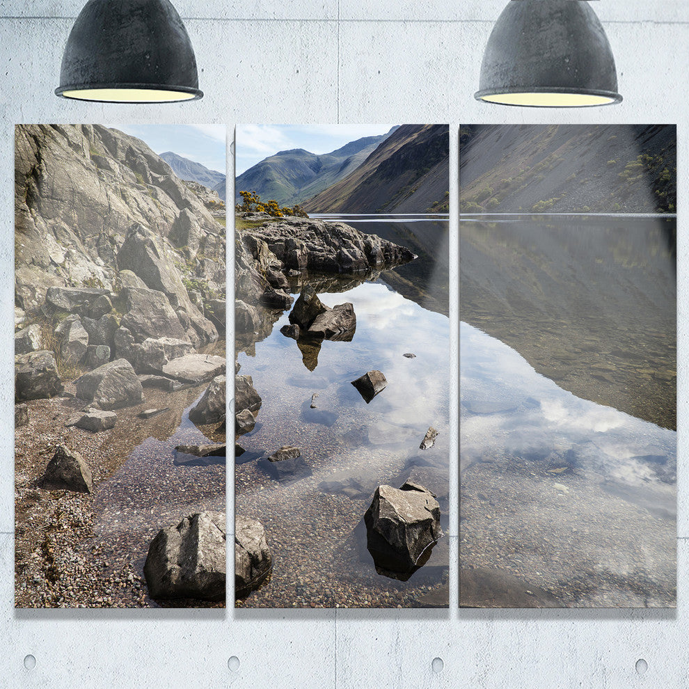 "Stunning Wast Water Reflection" Metal Wall Art, 3 Panels, 36"x28"
