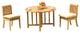 3-Piece Teak Set, 48" Butterfly Table, 2 Giva Chairs, Sunbrella Cushion, , Navy