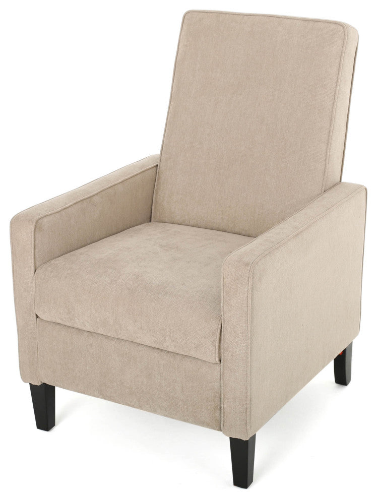 GDF Studio Lindqvist Beige Fabric Slim Recliner Chair