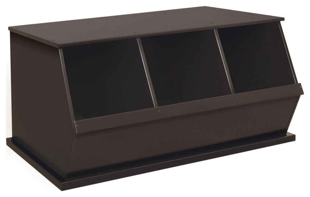 Three Bin Storage Cubby, Espresso