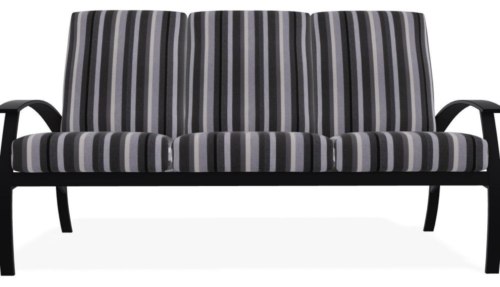 Belle Isle Cushion 3-Seat Outdoor Sofa, Sensory Granite/Black