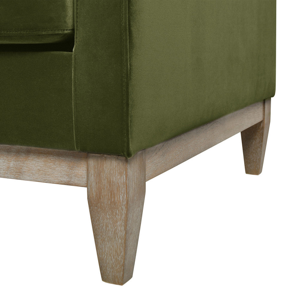 Knox 84" Modern Farmhouse Sofa, Olive Green Performance Velvet