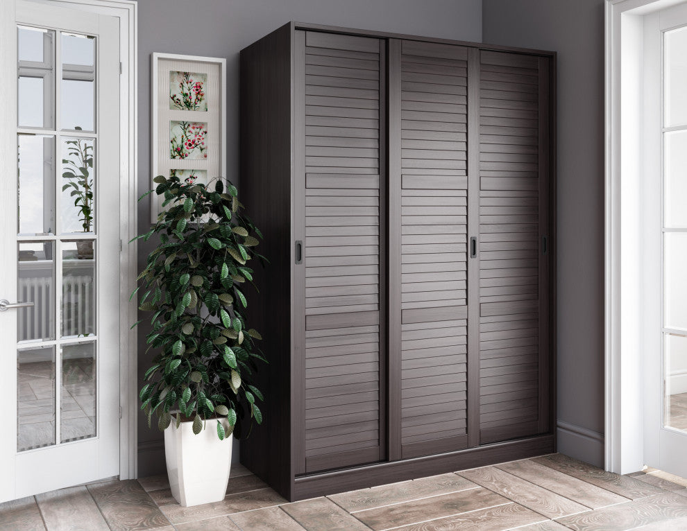 Solid Wood Optional Shelf For 2 or 3 Sliding Door Wardrobes, Java