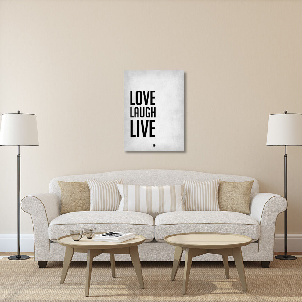 "Love Laugh Live Poster Grey" Fine Art Print