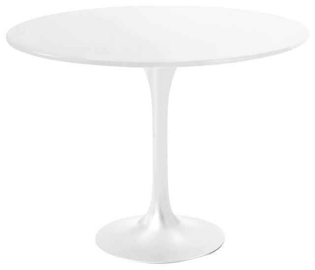 Saarinen Round Dining Table White Laminate Top, 48"