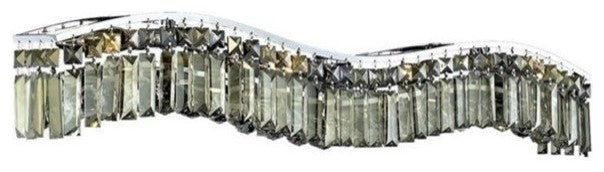 Elegant Contour Vanity Light, Chrome Finish With Royal Cut Crystal