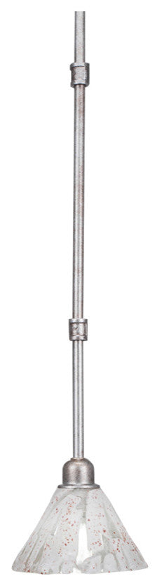 Vintage Stem Mini Pendant, 7" Italian Ice Glass