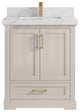 Boston 30" Single Sink Bath Vanity in Fine Grain 2" Calacatta Sienna