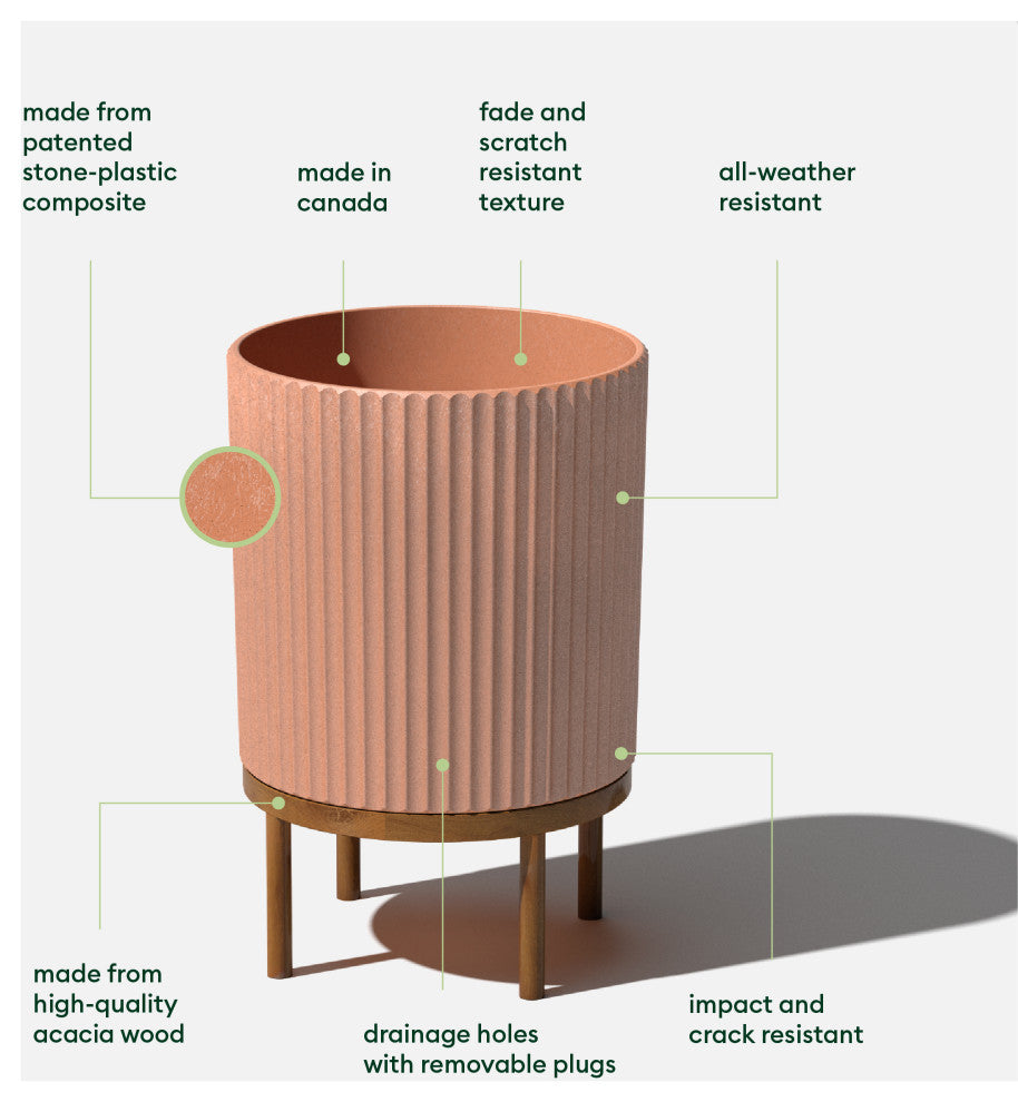 Veradek Demi Series Raised Planter With Stand, Terracotta/Brown, 16", Single