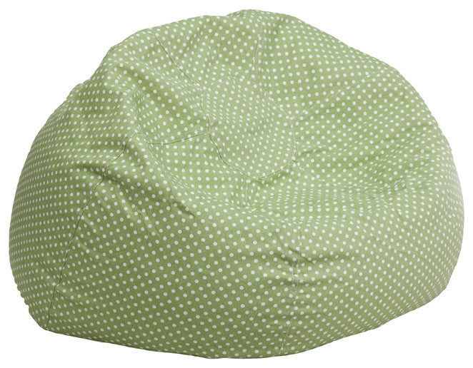Bean Bag Chair, Green, White, Small, Dots