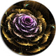 Perfect Fractal Flower In Gold And Purple, Floral Round Wall Art, 23"