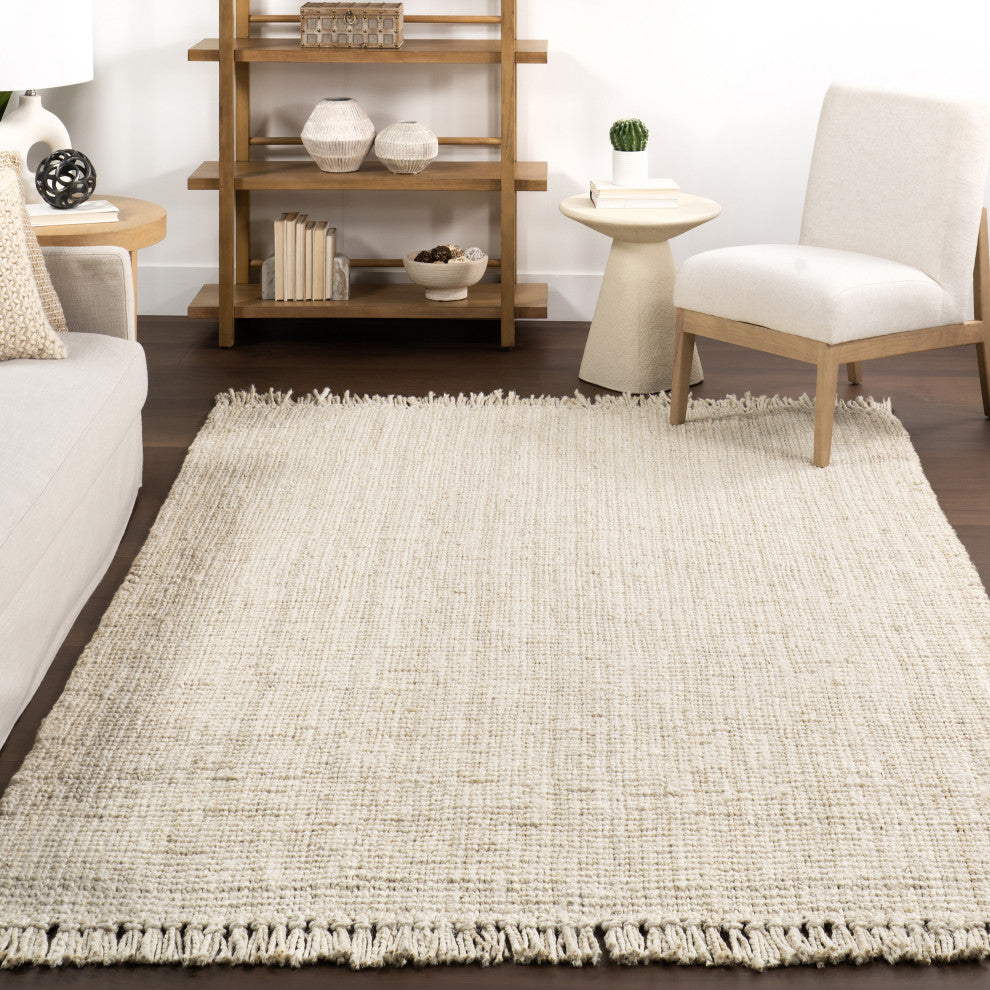 Nuloom Hand Woven Maui Chunky Loop Rug, Off White 5'x7'6"