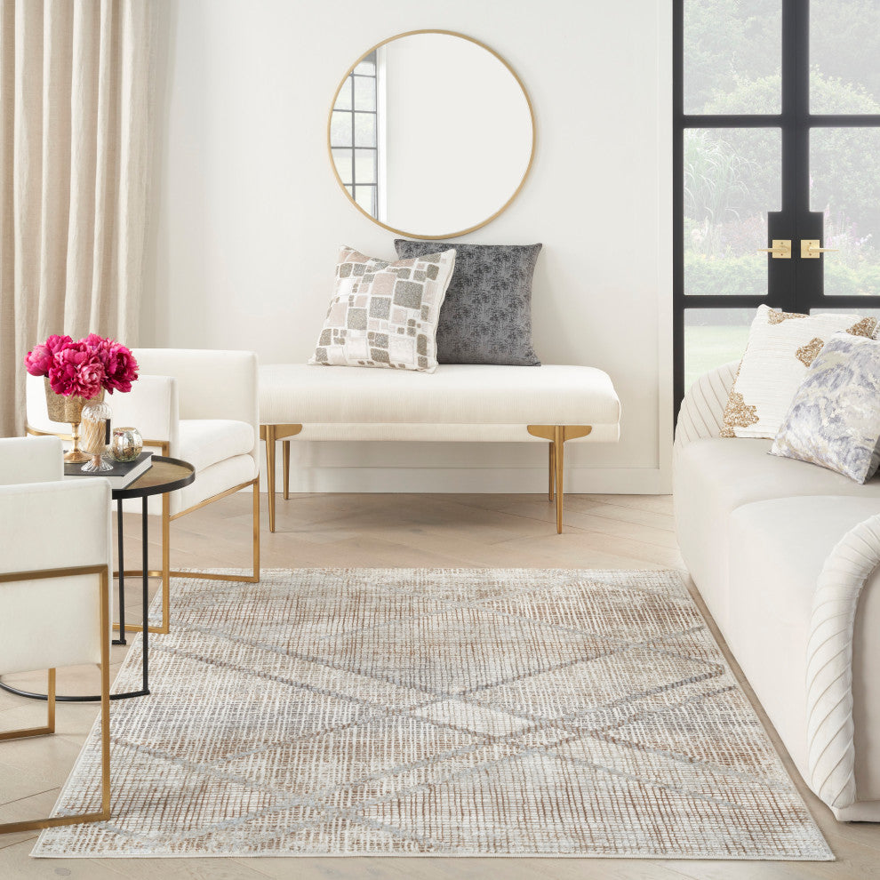Nourison  Iliana 3'11"x5'11" Gray Modern Indoor Area Rug