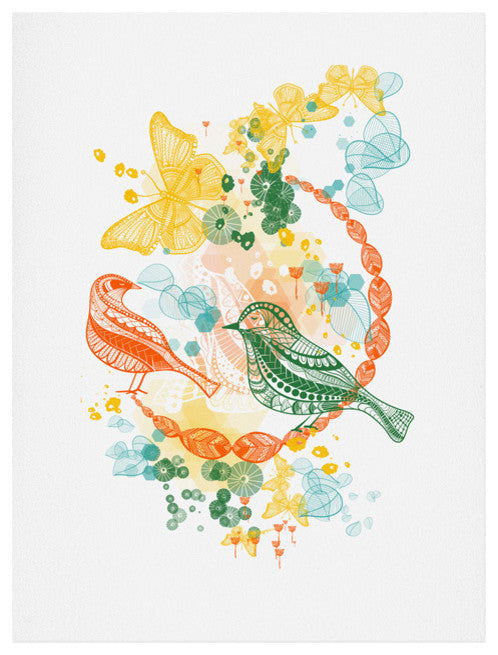 Deny Designs Jenean Morrison Flower And Flight Art Print