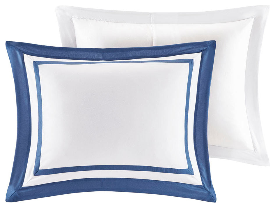 Madison Park Heritage 8 Piece Comforter and Quilt Set Collection, Navy