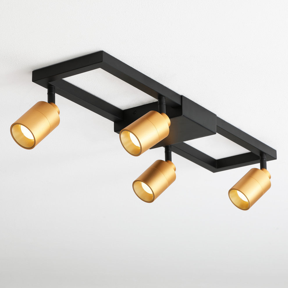 Vidalite Shura 4 Head LED Flush Mount Square Track, Gold
