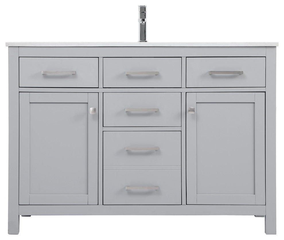 48" Single Bathroom Vanity, Grey