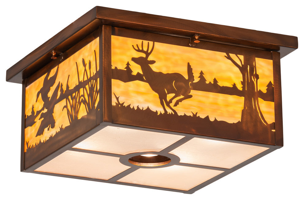 18 Square Deer at Lake Flushmount