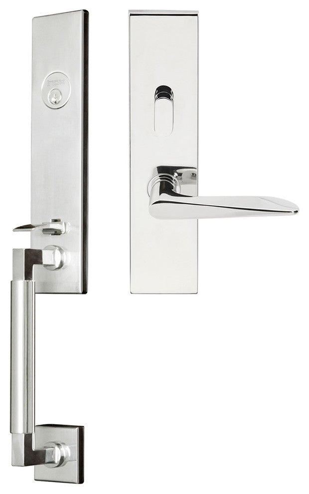 Ecco Lever, Mortise Entry Handleset, Right Hand, Polished Stainless Steel