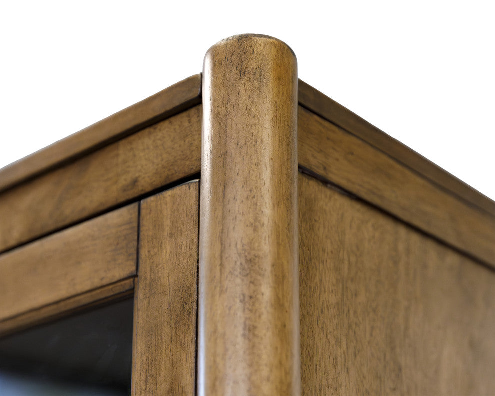 Modern Wood Display Cabinet, Dining Storage, Bookcase, Brown