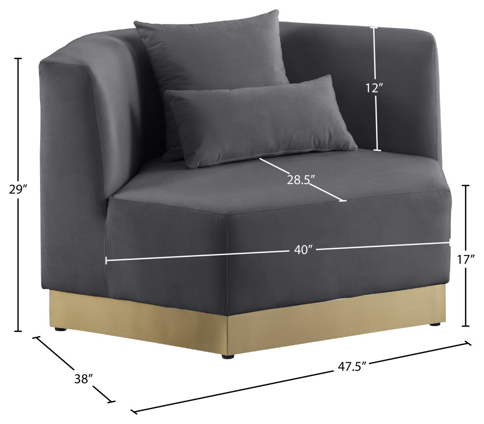 Marquis Velvet Upholstered Set, Gray, Chair