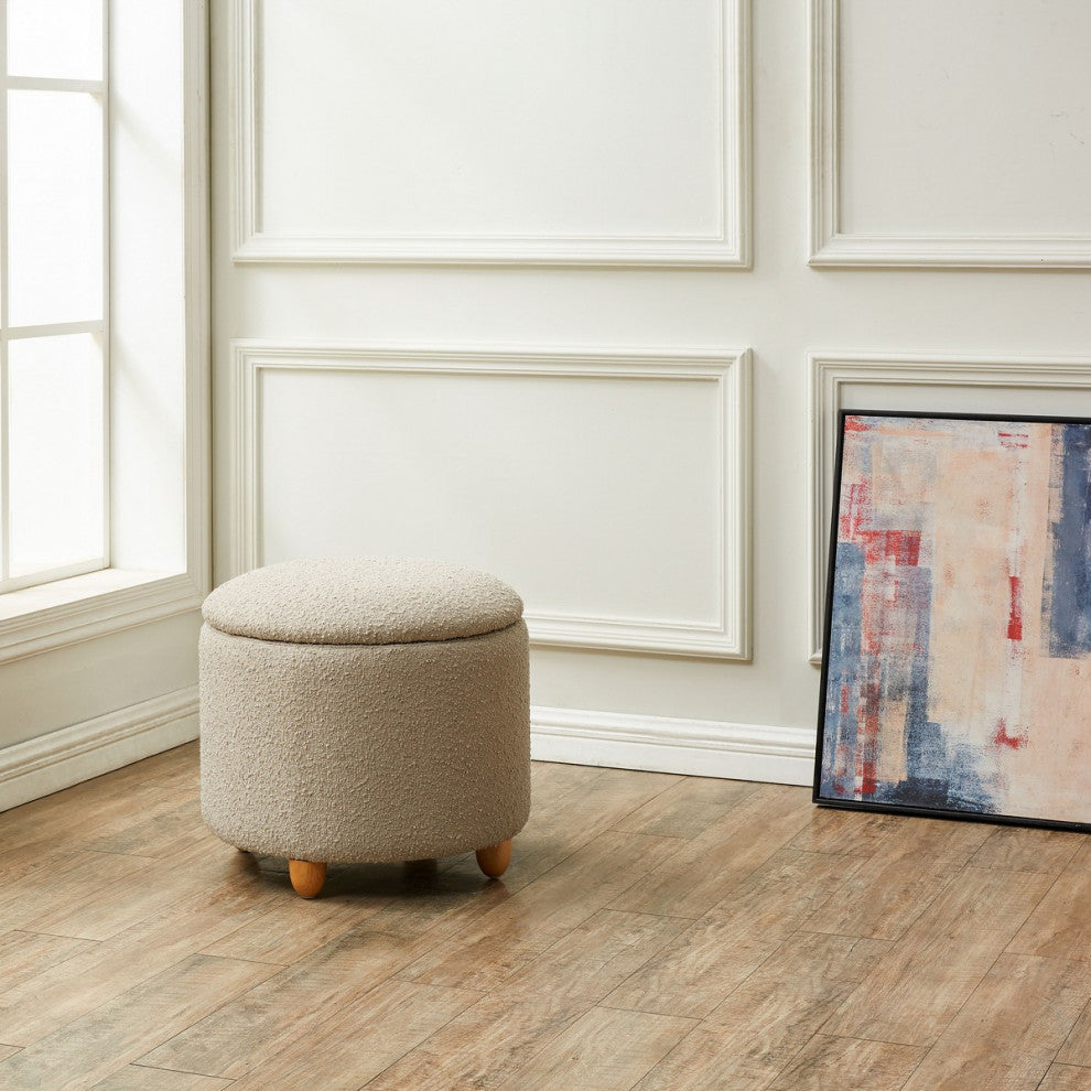 Safavieh Couture Mariabella Storage Ottoman, Oatmeal