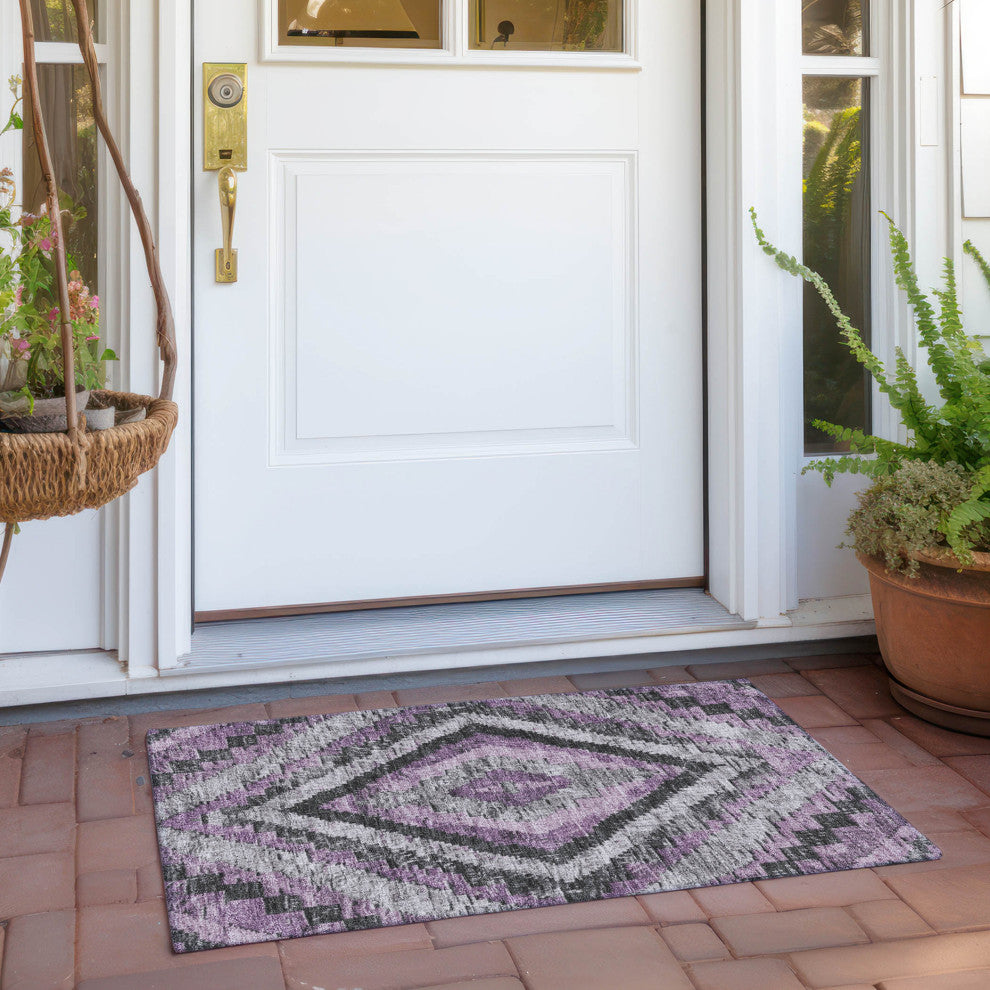 Machine Washable Indoor/Outdoor Chantille ACN1890 Violet 1'8" x 2'6" Rug