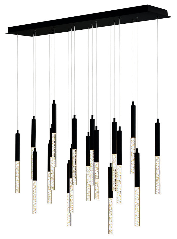 Integrated LED Black Chandelier