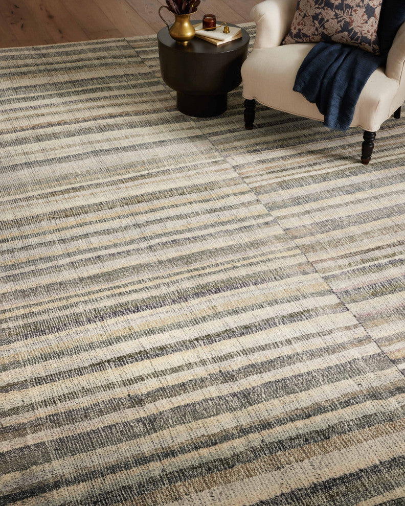 Chris Loves Julia x Loloi Humphrey Natural / Moss 2'-0" x 5'-0" Accent Rug