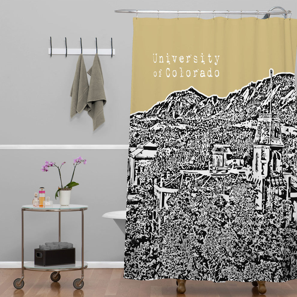 Deny Designs Bird Ave University of Colorado Yellow Shower Curtain