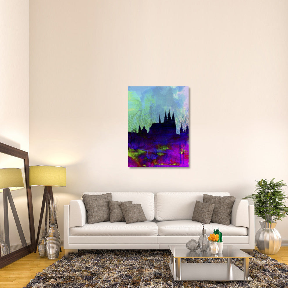 "Prague Watercolor Skyline" Fine Art Print