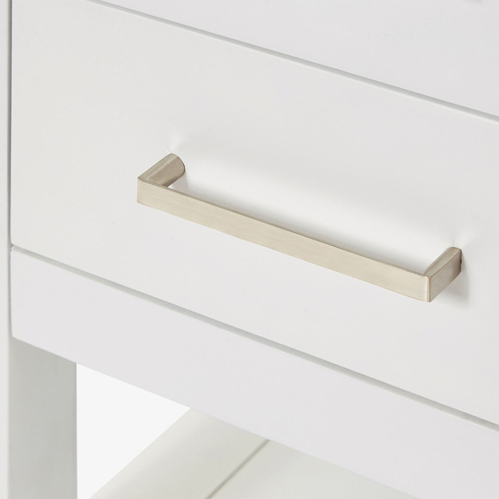 Ariel Magnolia 48" Single Rectangle Sink Vanity, Carrara Quartz, White