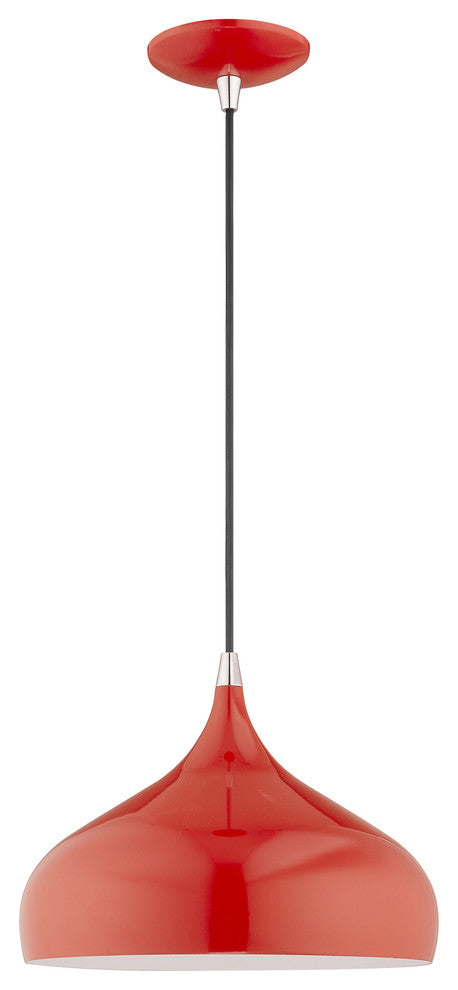 Livex Lighting Shiny Red 1-Light Mini Pendant