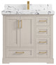 Boston 36" Center Sink Bath Vanity in Fine Grain 2" Viola Night