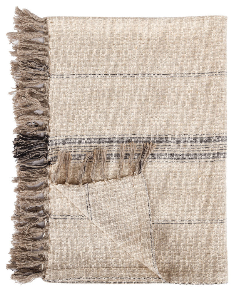 Lea 50"x 70" Throw Blanket, Ivory