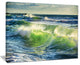 "Sunrise And Shining Waves in Ocean" Beach Canvas Wall Art, 20"x12"