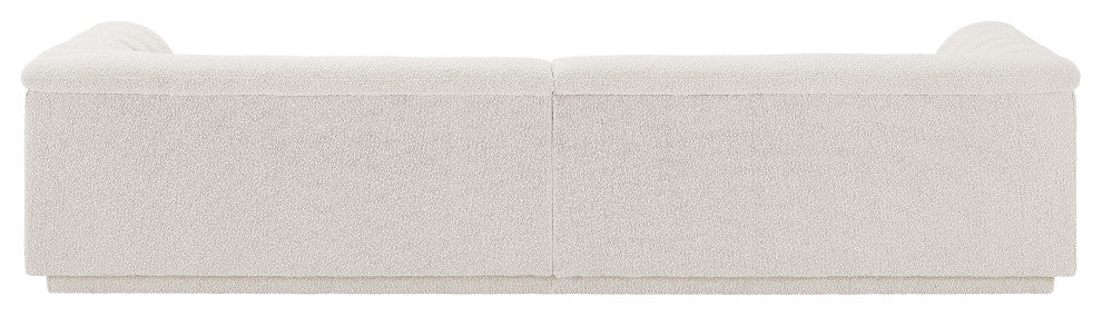 Cascade Upholstered Modular Sofa, Cream, Boucle Fabric, Straight Sofa