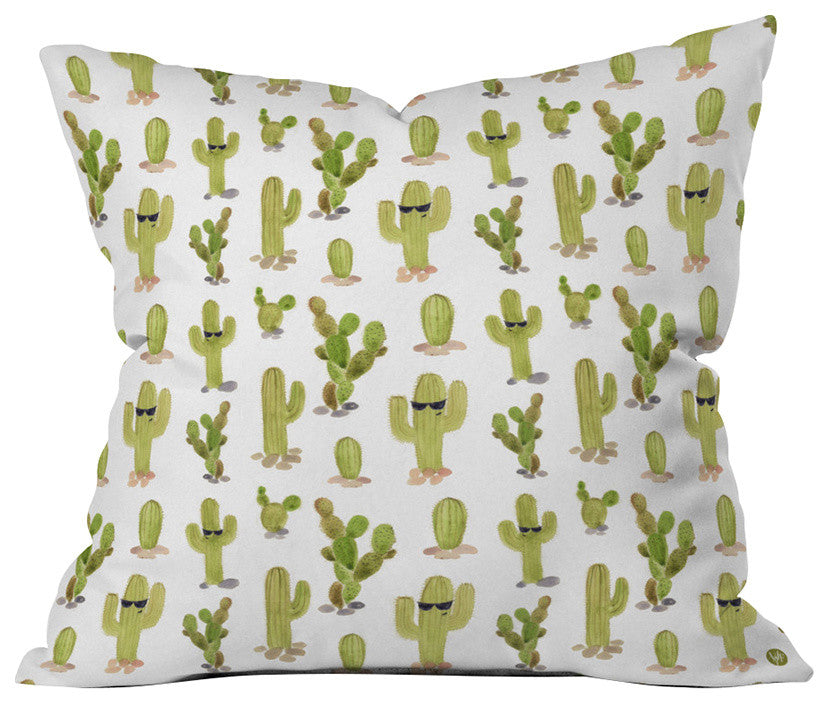 Wonder Forest Cool Cacti Throw Pillow, 16"x16"