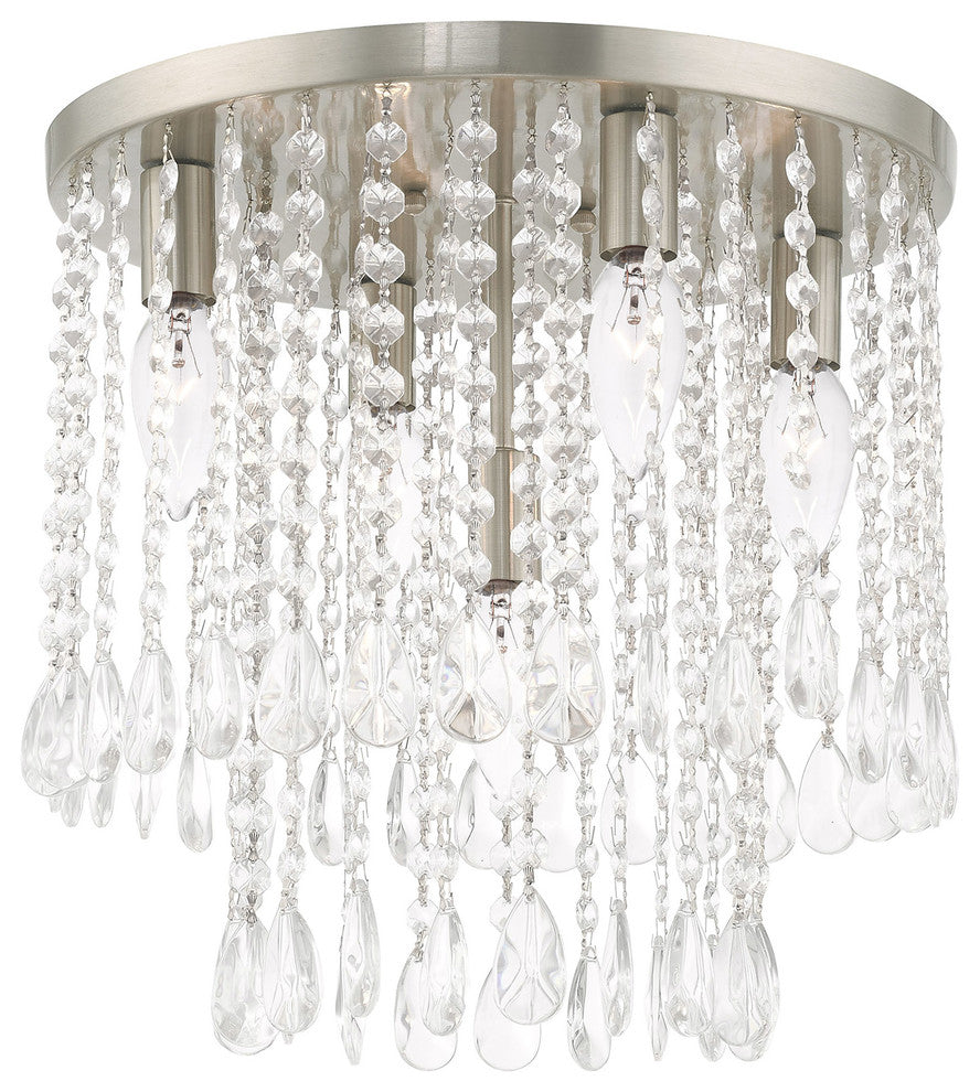Livex Lighting Brushed Nickel 4 + 1-Light Ceiling Mount