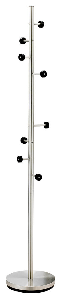 Swizzle Coat Rack, Satin Steel