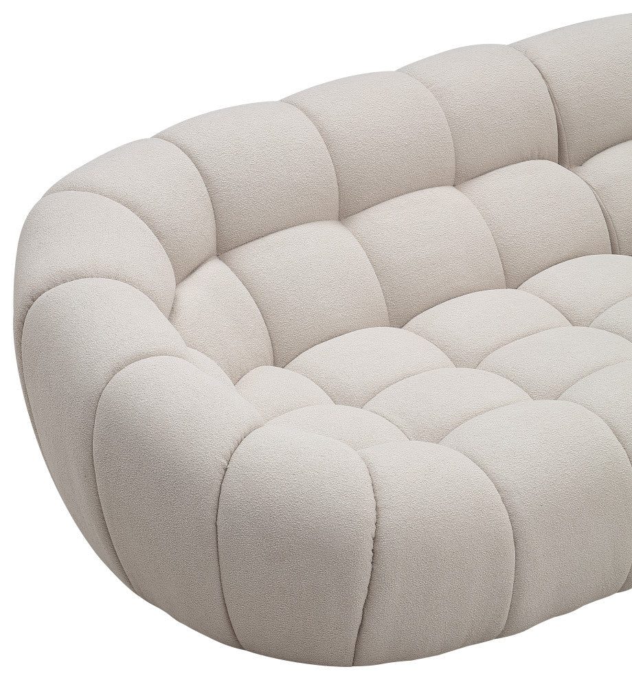 Divani Casa Yolonda Modern Beige Curved Sectional Sofa