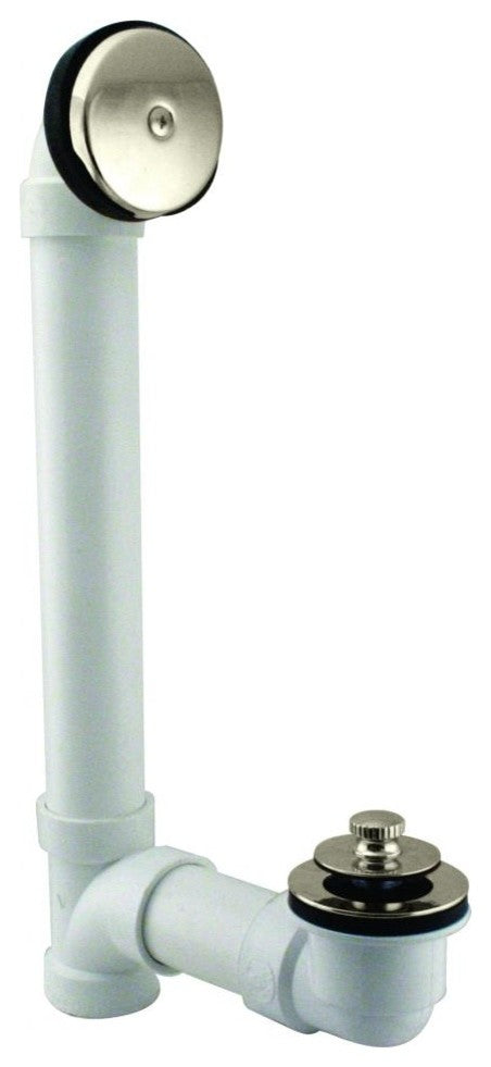 Pull & Drain Sch. 40 PVC Bath Waste With One-Hole Top Elbow In Polished Nickel