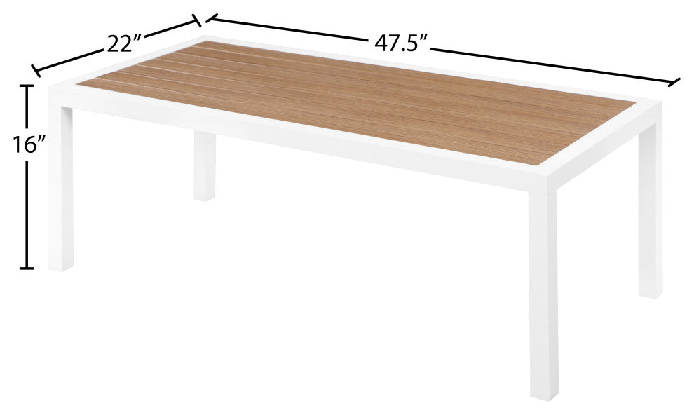 Nizuc Outdoor Patio Aluminum Coffee Table, Brown